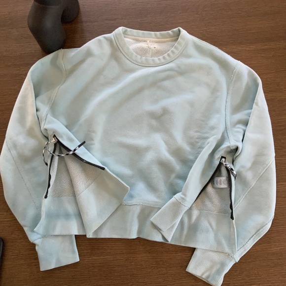 Rag & Bone Blue Frankie Side Zip Sweatshirt - Picture 4 of 6